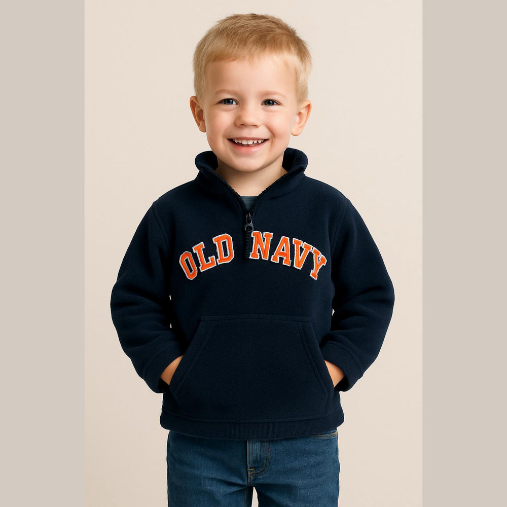 Old navy boys zippered hoodie size 3 blue/orange